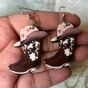 Wooden Boot earrings